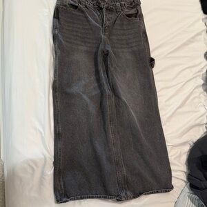 Edikted low rise wide leg black jeans